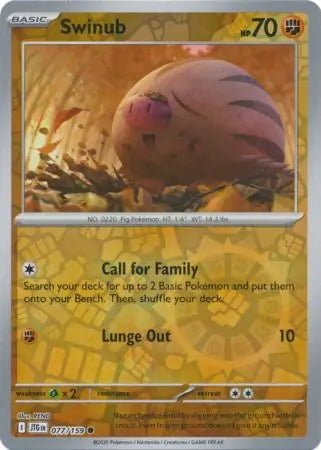 Journey Together Swinub #77/159 reverse holo